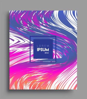 İş broşürü kapağı tasarımı için soyut geometrik çizgi desenli arka plan. Renkli, pankartlar, broşürler, posterler, kapaklar ve afişler için uygulanabilir. Vektör Tasarımı