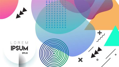Minimalistic design, creative concept Abstract geometric design, Memphis pattern and colorful background. Applicable for placards, brochures, posters, covers and banners.
