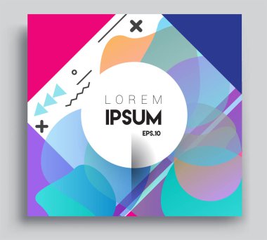 Minimalistic design, creative concept Abstract geometric design, Memphis pattern and colorful background. Applicable for placards, brochures, posters, covers and banners.