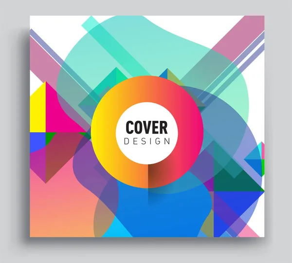 Minimalistic Design Creative Concept Abstract Geometric Design Memphis Pattern Colorful — ストックベクタ