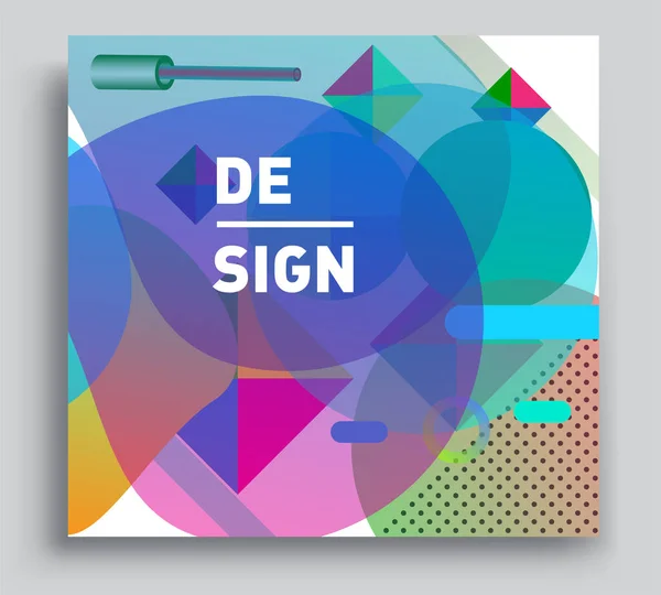 Minimalistic Design Creative Concept Abstract Geometric Design Memphis Pattern Colorful — Διανυσματικό Αρχείο