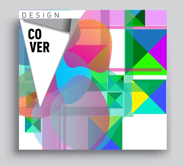 Minimalistic Design Creative Concept Abstract Geometric Design Memphis Pattern Colorful — Stock vektor