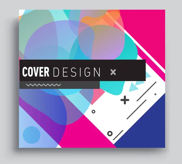 Minimalistic Design Creative Concept Abstract Geometric Design Memphis Pattern Colorful — Διανυσματικό Αρχείο