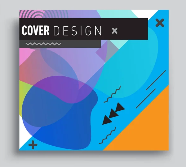 Minimalistic Design Creative Concept Abstract Geometric Design Memphis Pattern Colorful — Stock vektor
