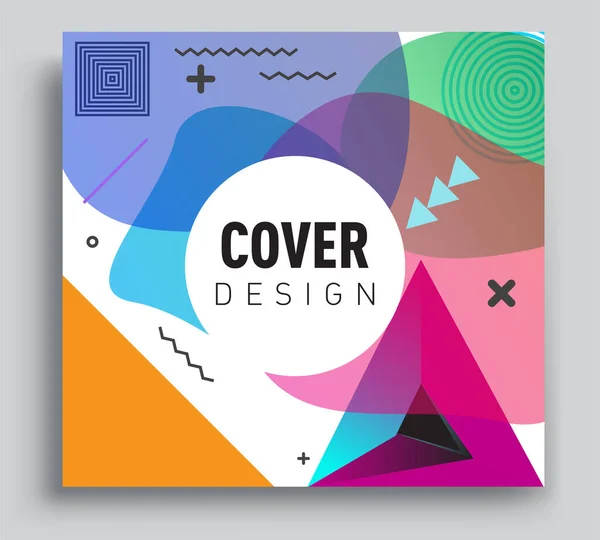 Minimalistic Design Creative Concept Abstract Geometric Design Memphis Pattern Colorful — ストックベクタ