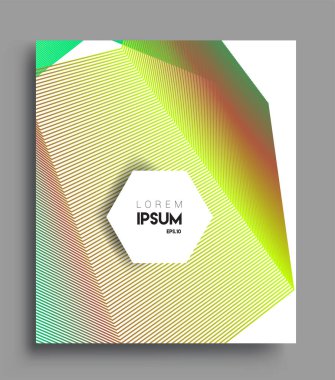 İş broşürü kapağı tasarımı için soyut geometrik çizgi desenli arka plan. Renkli, pankartlar, broşürler, posterler, kapaklar ve afişler için uygulanabilir. Vektör Tasarımı