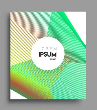 İş broşürü kapağı tasarımı için soyut geometrik çizgi desenli arka plan. Renkli, pankartlar, broşürler, posterler, kapaklar ve afişler için uygulanabilir. Vektör Tasarımı