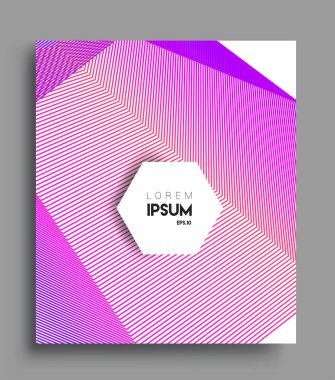 İş broşürü kapağı tasarımı için soyut geometrik çizgi desenli arka plan. Renkli, pankartlar, broşürler, posterler, kapaklar ve afişler için uygulanabilir. Vektör Tasarımı