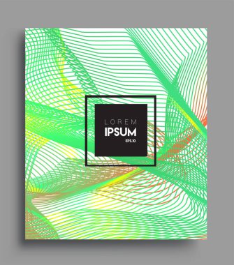 İş broşürü kapağı tasarımı için soyut geometrik çizgi desenli arka plan. Renkli, pankartlar, broşürler, posterler, kapaklar ve afişler için uygulanabilir. Vektör Tasarımı