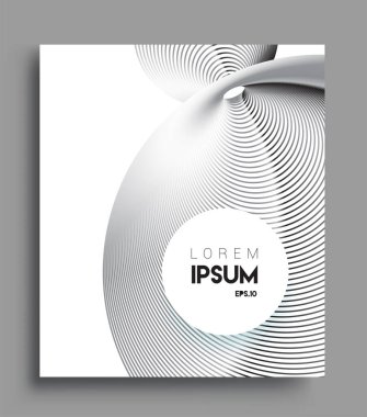 İş broşürü kapağı tasarımı için soyut geometrik çizgi desenli arka plan. Siyah ve beyaz, pankartlar, broşürler, posterler, kapaklar ve afişler için kullanılabilir. Vektör Tasarımı