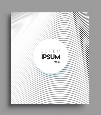 İş broşürü kapağı tasarımı için soyut geometrik çizgi desenli arka plan. Siyah ve beyaz, pankartlar, broşürler, posterler, kapaklar ve afişler için kullanılabilir. Vektör Tasarımı