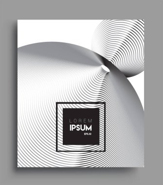 İş broşürü kapağı tasarımı için soyut geometrik çizgi desenli arka plan. Siyah ve beyaz, pankartlar, broşürler, posterler, kapaklar ve afişler için kullanılabilir. Vektör Tasarımı