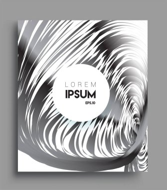 İş broşürü kapağı tasarımı için soyut geometrik çizgi desenli arka plan. Siyah ve beyaz, pankartlar, broşürler, posterler, kapaklar ve afişler için kullanılabilir. Vektör Tasarımı