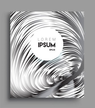 İş broşürü kapağı tasarımı için soyut geometrik çizgi desenli arka plan. Siyah ve beyaz, pankartlar, broşürler, posterler, kapaklar ve afişler için kullanılabilir. Vektör Tasarımı