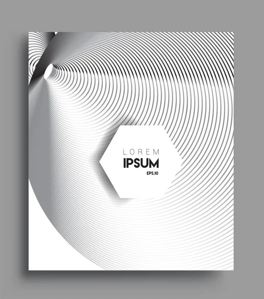 İş broşürü kapağı tasarımı için soyut geometrik çizgi desenli arka plan. Siyah ve beyaz, pankartlar, broşürler, posterler, kapaklar ve afişler için kullanılabilir. Vektör Tasarımı