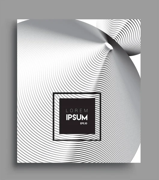 İş broşürü kapağı tasarımı için soyut geometrik çizgi desenli arka plan. Siyah ve beyaz, pankartlar, broşürler, posterler, kapaklar ve afişler için kullanılabilir. Vektör Tasarımı