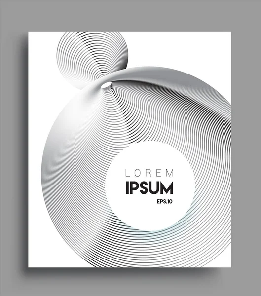 İş broşürü kapağı tasarımı için soyut geometrik çizgi desenli arka plan. Siyah ve beyaz, pankartlar, broşürler, posterler, kapaklar ve afişler için kullanılabilir. Vektör Tasarımı