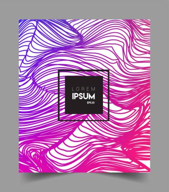 İş broşürü kapağı tasarımı için soyut geometrik çizgi desenli arka plan. Renkli, pankartlar, broşürler, posterler, kapaklar ve afişler için uygulanabilir. Vektör Tasarımı