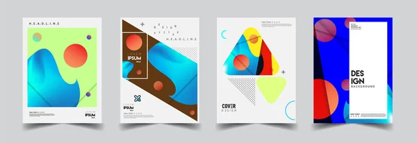 Moderne Abstracte Hoezen Cool Gradiënt Vormen Samenstelling Vector Covers Ontwerp — Stockvector