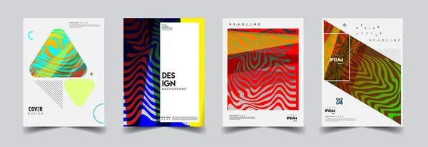 Moderne Abstracte Hoezen Cool Gradiënt Vormen Samenstelling Vector Covers Ontwerp — Stockvector