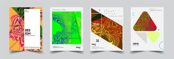 Moderne Abstracte Hoezen Cool Gradiënt Vormen Samenstelling Vector Covers Ontwerp — Stockvector