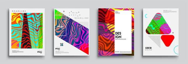 Moderne Abstracte Hoezen Cool Gradiënt Vormen Samenstelling Vector Covers Ontwerp — Stockvector