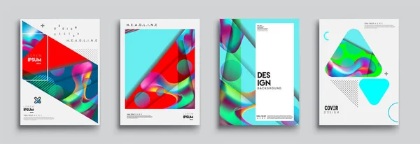 Moderne Abstracte Hoezen Cool Gradiënt Vormen Samenstelling Vector Covers Ontwerp — Stockvector