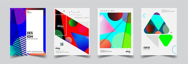 Moderne Abstracte Hoezen Cool Gradiënt Vormen Samenstelling Vector Covers Ontwerp — Stockvector