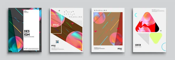 Moderne Abstracte Hoezen Cool Gradiënt Vormen Samenstelling Vector Covers Ontwerp — Stockvector