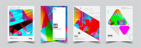 Moderne Abstracte Hoezen Cool Gradiënt Vormen Samenstelling Vector Covers Ontwerp — Stockvector