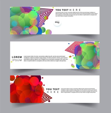 Modern soyut kapaklar seti. Cool gradient şekilleri bileşimi, vektör tasarımı kapsar.