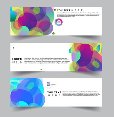 Modern soyut kapaklar seti. Cool gradient şekilleri bileşimi, vektör tasarımı kapsar.