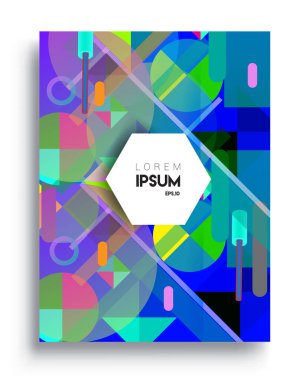Minimalistic design, creative concept Abstract geometric design, Memphis pattern and colorful background. Applicable for placards, brochures, posters, covers and banners.