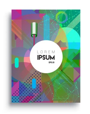 Minimalistic design, creative concept Abstract geometric design, Memphis pattern and colorful background. Applicable for placards, brochures, posters, covers and banners.