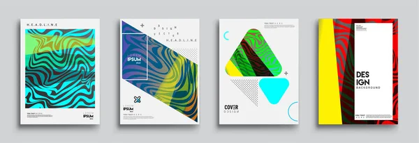 Moderne Abstracte Hoezen Cool Gradiënt Vormen Samenstelling Vector Covers Ontwerp — Stockvector