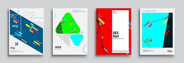 Moderne Abstracte Hoezen Cool Gradiënt Vormen Samenstelling Vector Covers Ontwerp — Stockvector