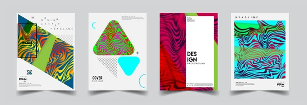 Moderne Abstracte Hoezen Cool Gradiënt Vormen Samenstelling Vector Covers Ontwerp — Stockvector