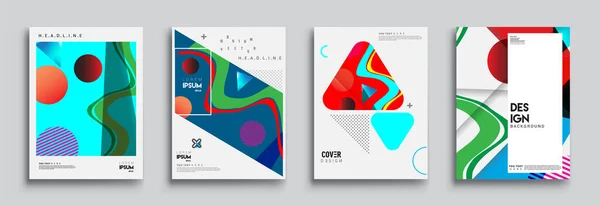 Moderne Abstracte Hoezen Cool Gradiënt Vormen Samenstelling Vector Covers Ontwerp — Stockvector