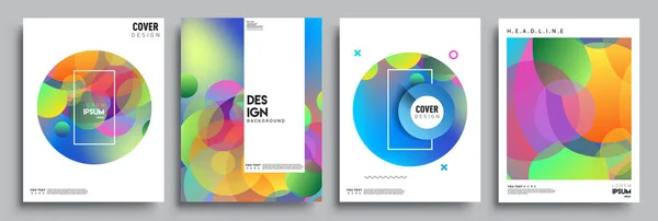 Moderne Abstracte Hoezen Cool Gradiënt Vormen Samenstelling Vector Covers Ontwerp — Stockvector