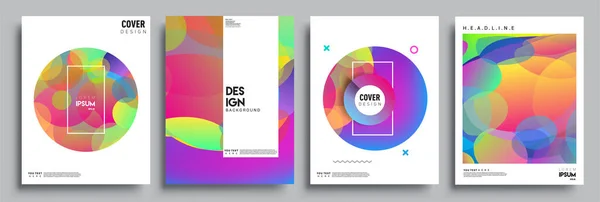 Moderne Abstracte Hoezen Cool Gradiënt Vormen Samenstelling Vector Covers Ontwerp — Stockvector