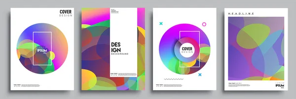 Moderne Abstracte Hoezen Cool Gradiënt Vormen Samenstelling Vector Covers Ontwerp — Stockvector