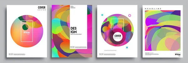 Moderne Abstracte Hoezen Cool Gradiënt Vormen Samenstelling Vector Covers Ontwerp — Stockvector