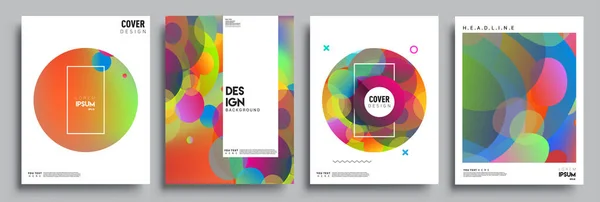 Moderne Abstracte Hoezen Cool Gradiënt Vormen Samenstelling Vector Covers Ontwerp — Stockvector