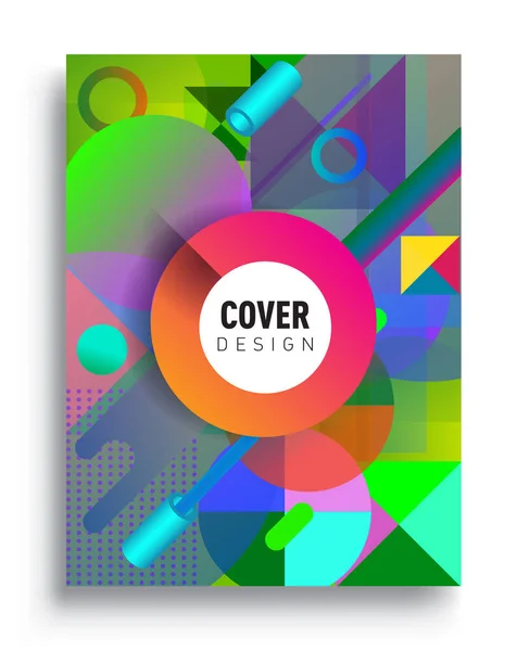 Minimalistic Design Creative Concept Abstract Geometric Design Memphis Pattern Colorful — 스톡 벡터