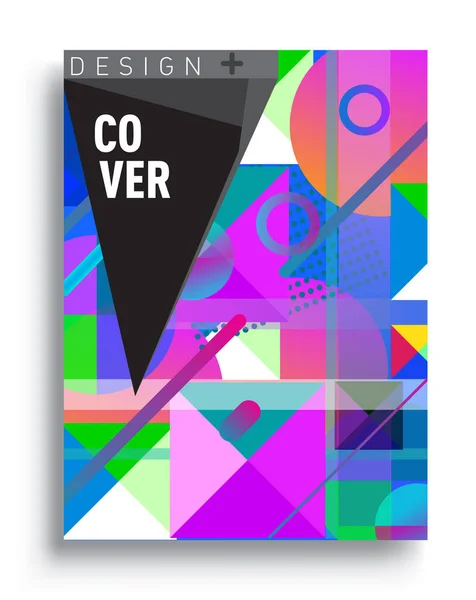 Minimalistic Design Creative Concept Abstract Geometric Design Memphis Pattern Colorful — Stock vektor