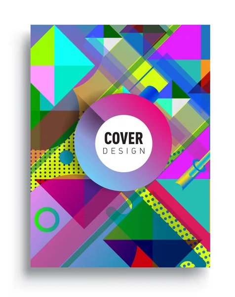 Minimalistic Design Creative Concept Abstract Geometric Design Memphis Pattern Colorful — Stockvector