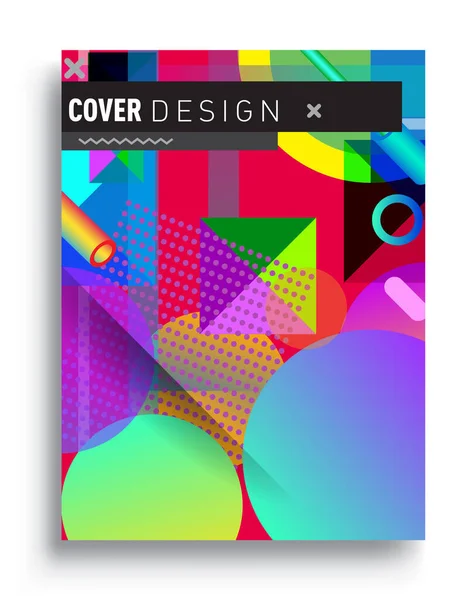 Minimalistic Design Creative Concept Abstract Geometric Design Memphis Pattern Colorful — Stockvector