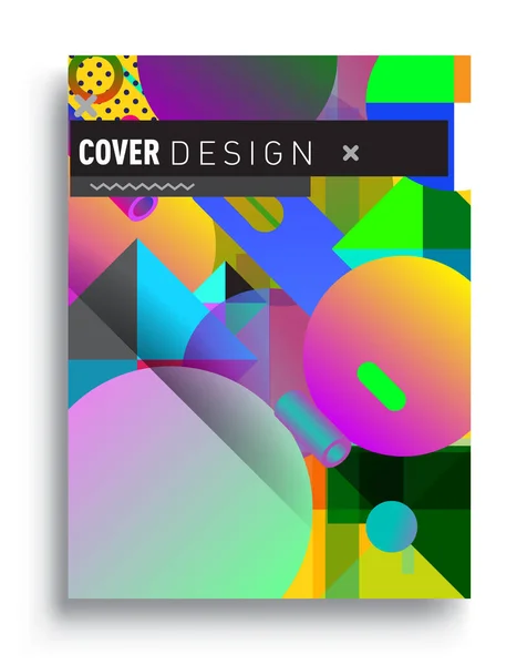 Minimalistic Design Creative Concept Abstract Geometric Design Memphis Pattern Colorful — Stockvector