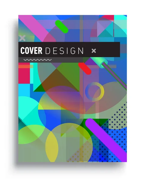 Minimalistic Design Creative Concept Abstract Geometric Design Memphis Pattern Colorful — Archivo Imágenes Vectoriales