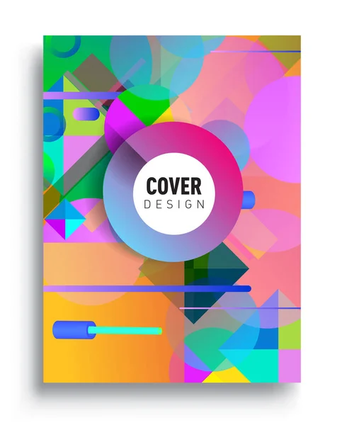 Minimalistic Design Creative Concept Abstract Geometric Design Memphis Pattern Colorful — ストックベクタ